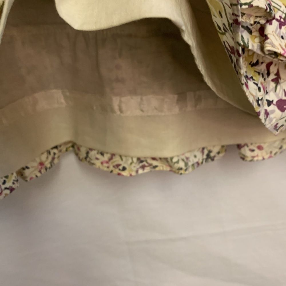 J. Crew Liberty of London Ivory Purple Floral Strapless Tiered Mini Dress Size 0 - Picture 7 of 16
